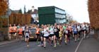 Start of the Brampton to Carlisle 10 mile Road Race with the obstacle of a sheep transporter passed. Photo: David T. Hewitson/Sports for All Pics